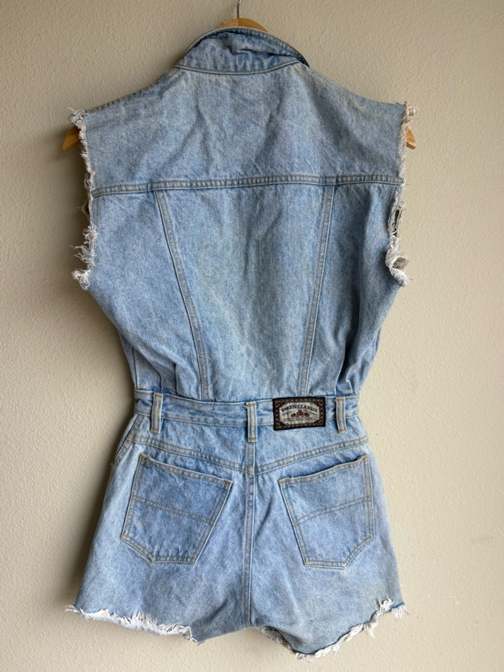 Vintage Light Blue Denim romper with Front Zipper size 5 - Picture 8 of 9
